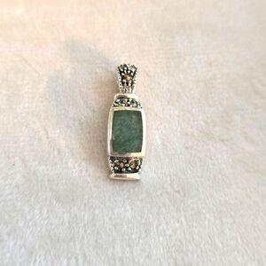 Vintage Jade and Sterling Silver Pendant